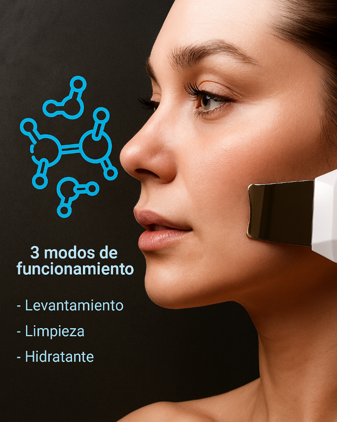 Limpiador Facial Ultrasónico | Espátula Exfoliante